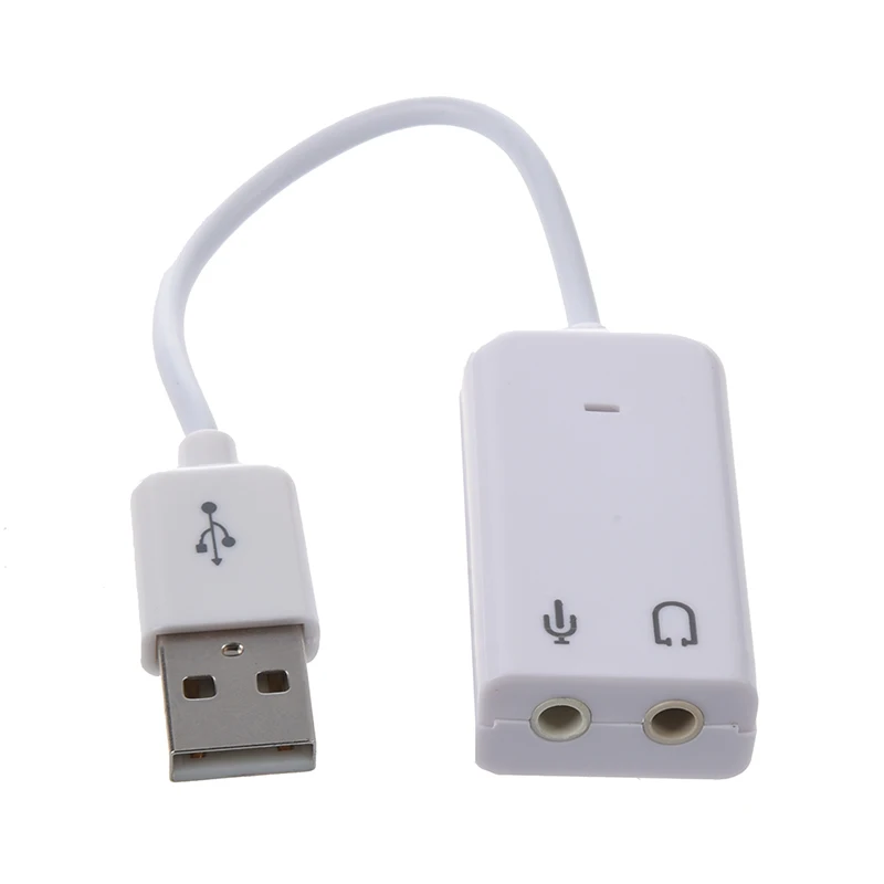 3 5 мм микрофон наушники разъем USB 2 0 Звуковая карта Динамик o адаптер Белый |