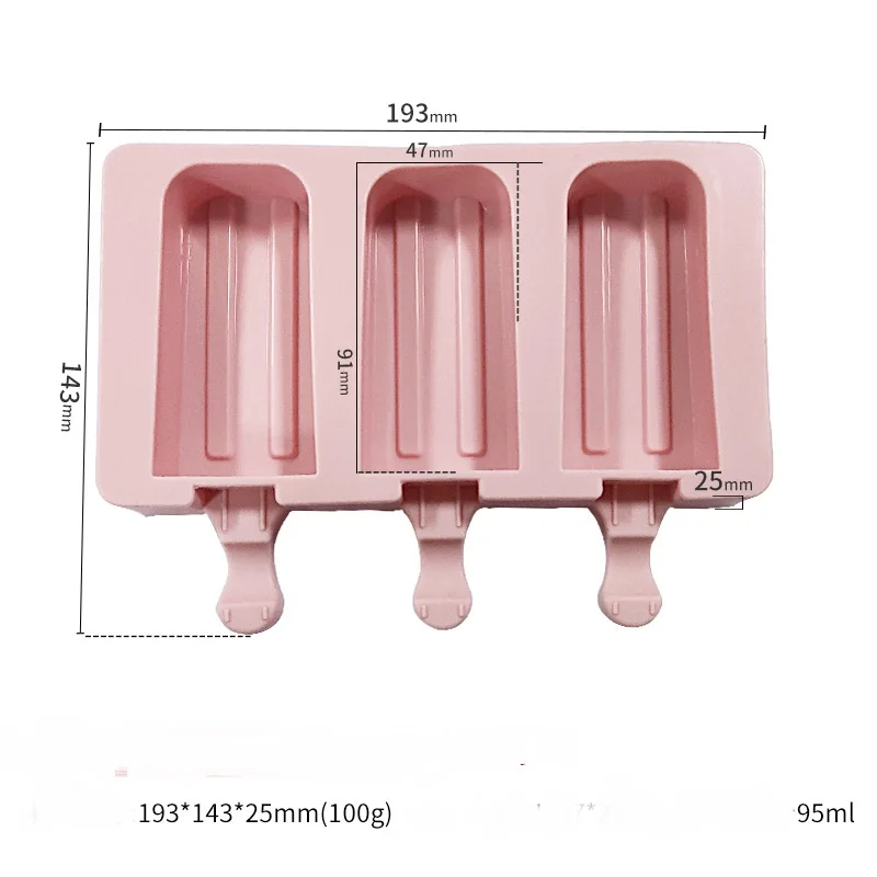 

Classic 3-Hole Stripes Ice-cream Ice Cube Silicone Mold for Home Party Handmade Ice-cream Making Refrigerator Fast Frozen Tool
