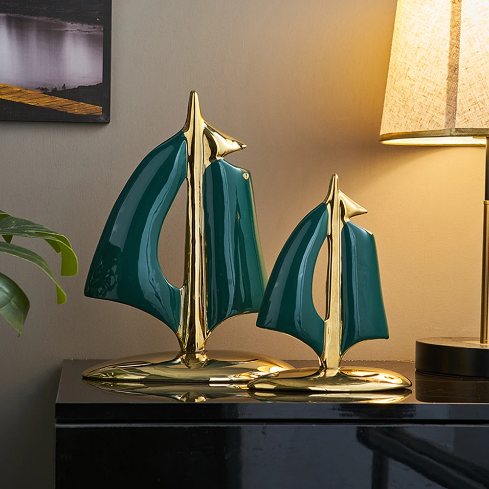 

Модель парусника в скандинавском стиле, керамическое декоративное украшение, Современное украшение для дома, аксессуары для гостиной, стат...