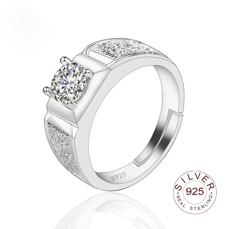 

Классический Элитная твердый 925 Серебряное кольцо 3Ct 10 сердца, стрелы циркониевые Свадебные украшения кольца обручальные кольца для женщин