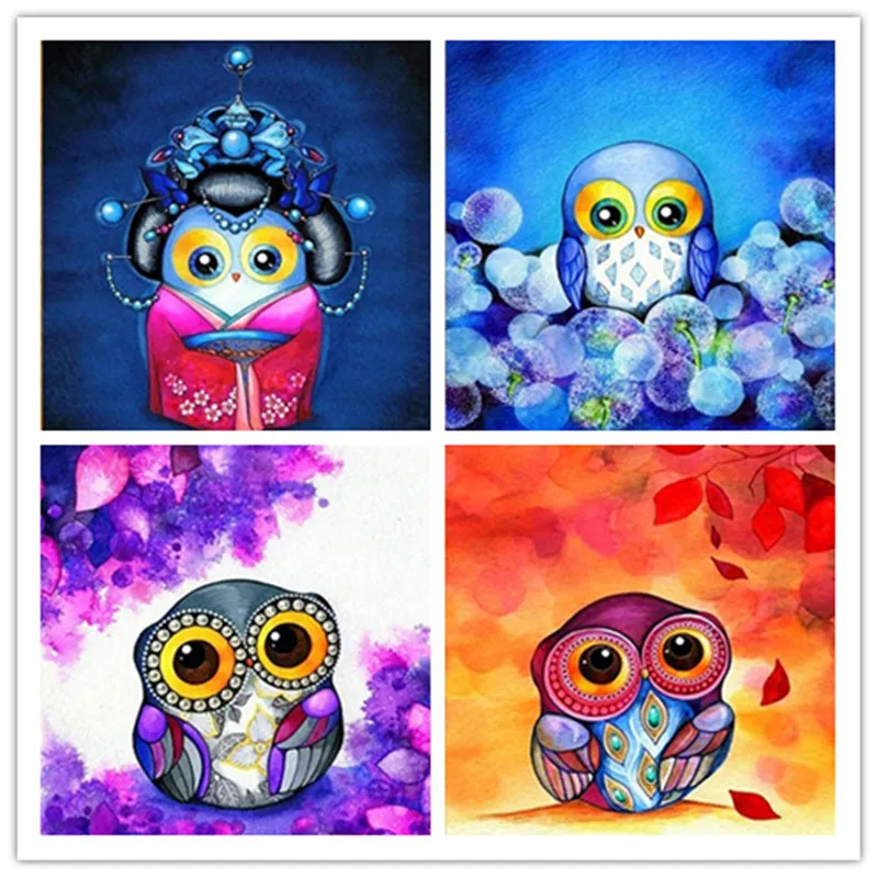 DIY Алмазная картина животное мультяшная сова вышивка крестиком полное сверление