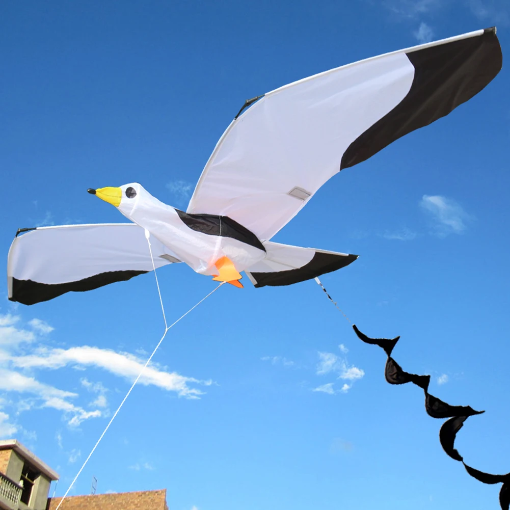 

3D Stereo Seagull Kite 100 Meter Noodle Board + Spiral Floating Tail Large Size Outdoor Kite Children's Toy