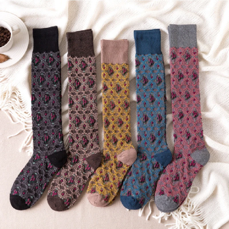 Японские кавайные женские чулки корейские Харадзюку винтажные до колена девушки