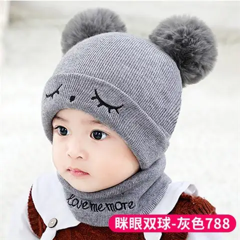 

W127 3-24 Month Newborn Baby Hat Autumn and Winter Infant Knit Hats Boy Girl Beanies Children's Cap