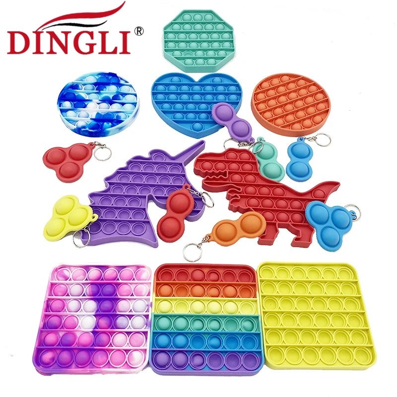 

Fidget Toys Decompression Push Bubble Fidget Toys Squishy Squeeze Keychain Cute Stress Adult Toy Rubber Boys Xmas Gift