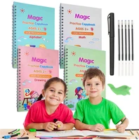 4 books pen magic practice book free wiping childrens toy writing sticker english copybook for calligraphy montessori toys