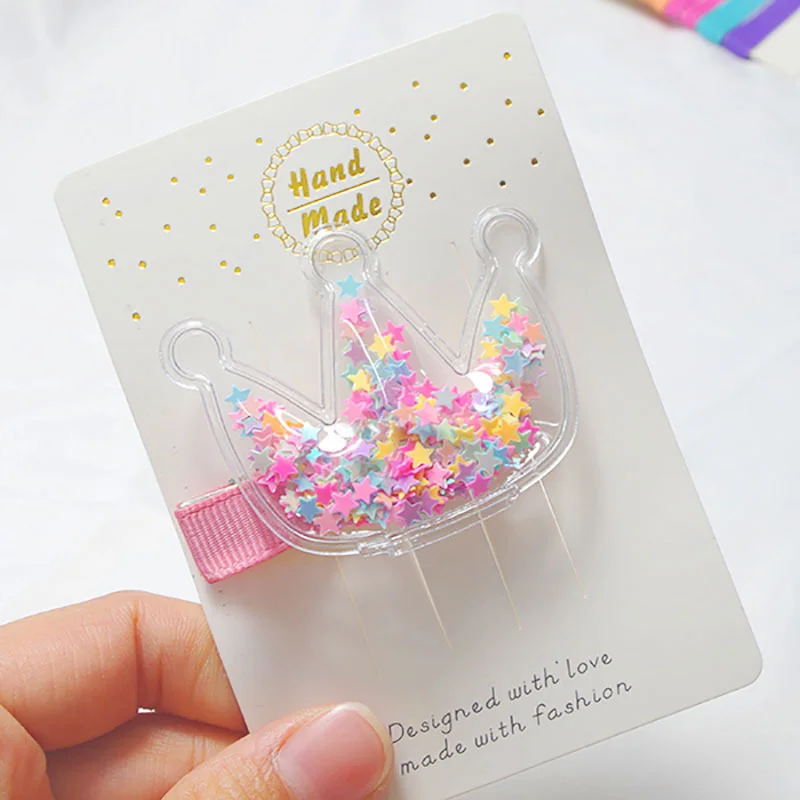 Прозрачные зыбучие пески шпильки с блестками Детские аксессуары для волос