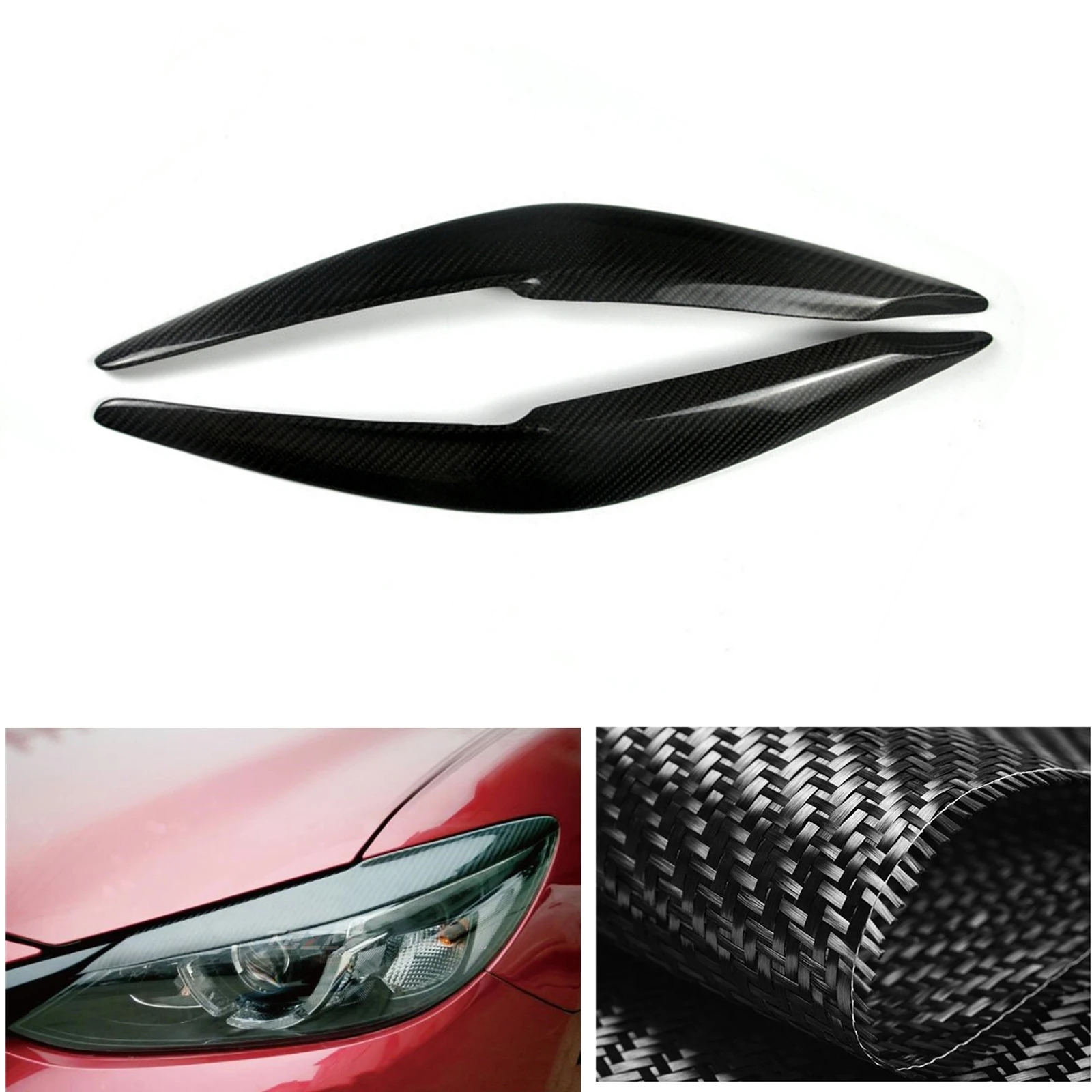 

Налобный фонарь, налобный фонарь для Mazda 6 Atenza 2017-2018, настоящие Углеродные волокна, передняя фара, фотолампа, крышка брови, отделка, наклейка