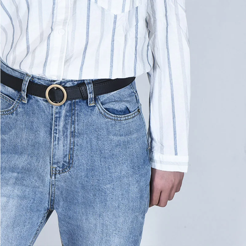 Женские ремни MINGLILONG брендовые дизайнерские с круглой пряжкой 2019|Женские ремни| |