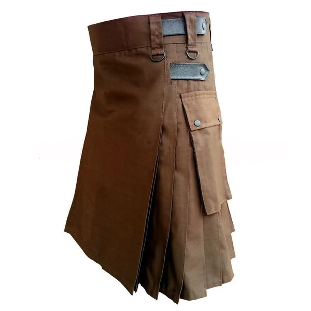 Мужская юбка Kilt шотландская Готическая модная с карманами одежда повседневная