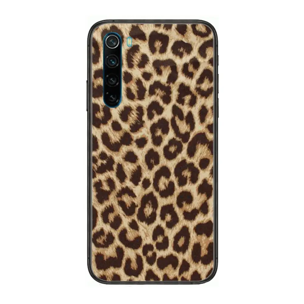 

Cool leopard print case cartoon Phone Case For XiaoMi Redmi Note 9S 8 7 6 5 A Pro T Y1 Anime Black Cover Silicone Back Pretty