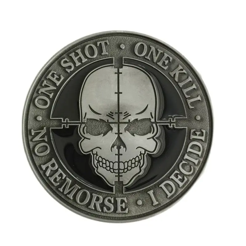 Круглая серебряная пряжка с черепом для ремня, высокого качества, розничная продажа, модный аксессуар для женщин и мужчин, подходит для джинсов шириной 4 см.