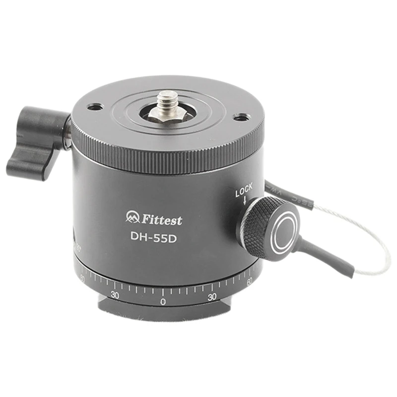 

FITTEST DH-55D Panoramic Indexing Head, with Plate for 1/4 Inch 3/8 Inch Threads 10 Different Degrees (5 degree-90 degree)