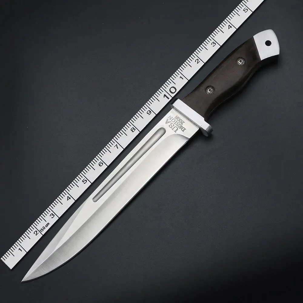 Полевой охотничий нож с фиксированным лезвием из нержавеющей стали полным