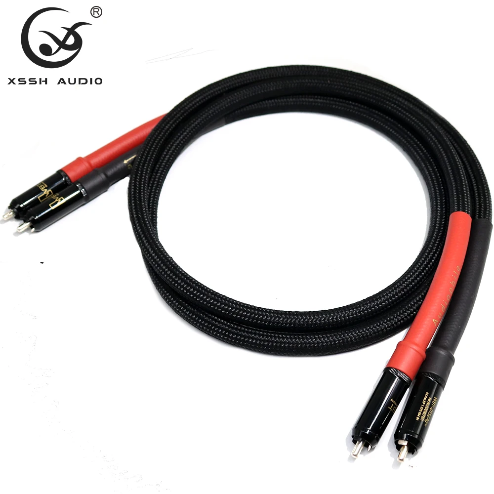

RCA CABLE XSSH Audio Hi-end HIFI FA-220 PVC 2 core Pure Copper OFC PCOCC WBT0152Ag Male RCA to RCA Audio Signal Cord Wire Cables
