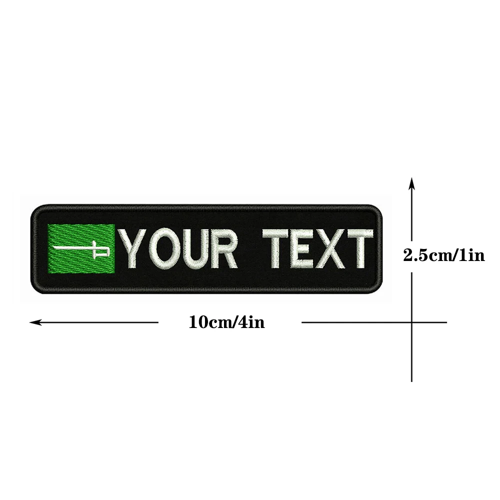

Saudi Arabia Flag 10X2.5cm Embroidery Custom Name Text Patch Stripes badge Iron On Or Velcro Backing Patches For Clothes