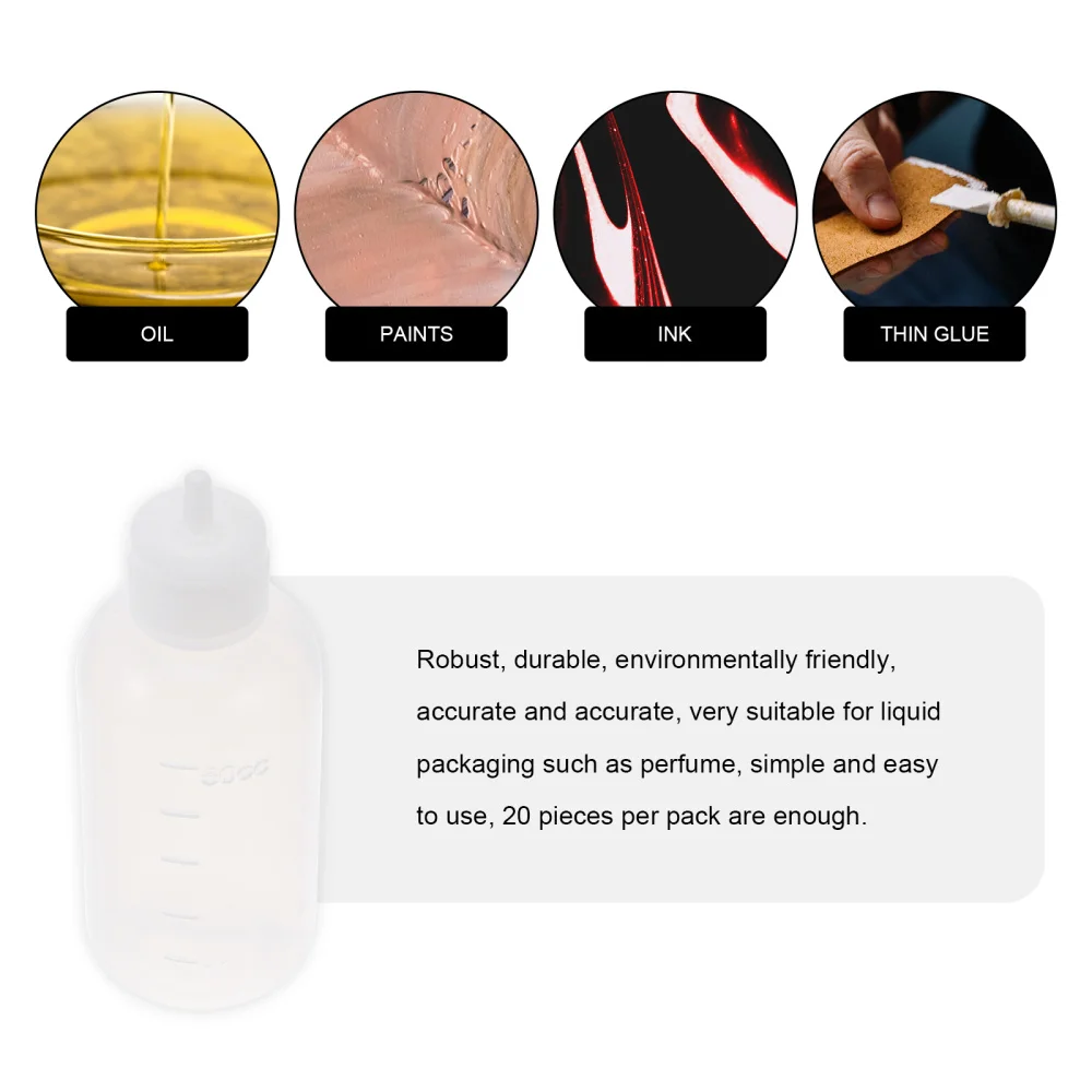 

20PCS 50ML Glue Application Bottles Precision Applicator Bottles with Needle Tip