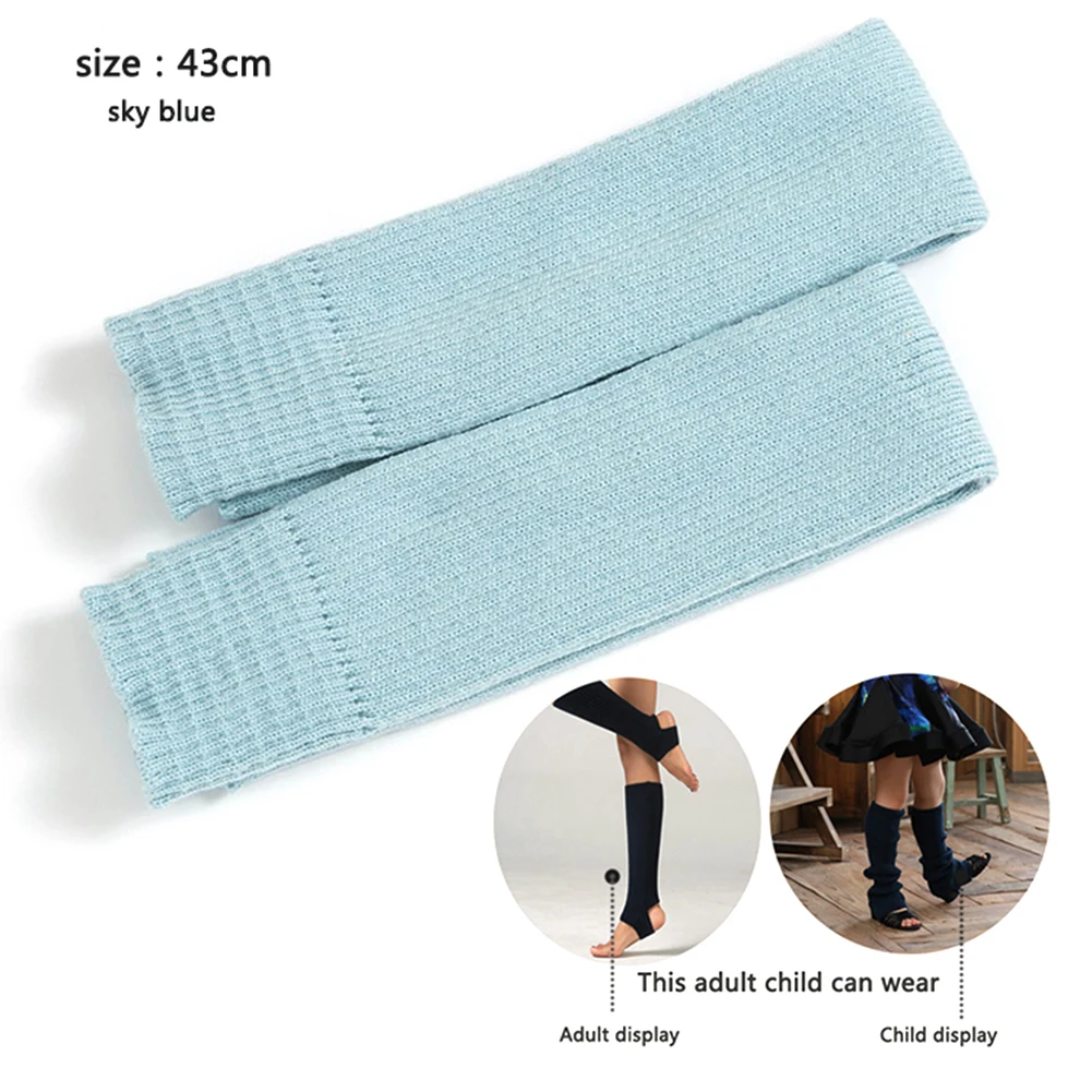 Blue 43cm Женские носки для йоги, вязаные гетры, носки для обуви, чехол для тела для спортзала, фитнеса, танцев, балета, упражнений, носки, Новинка - Цвет: Blue 43cm