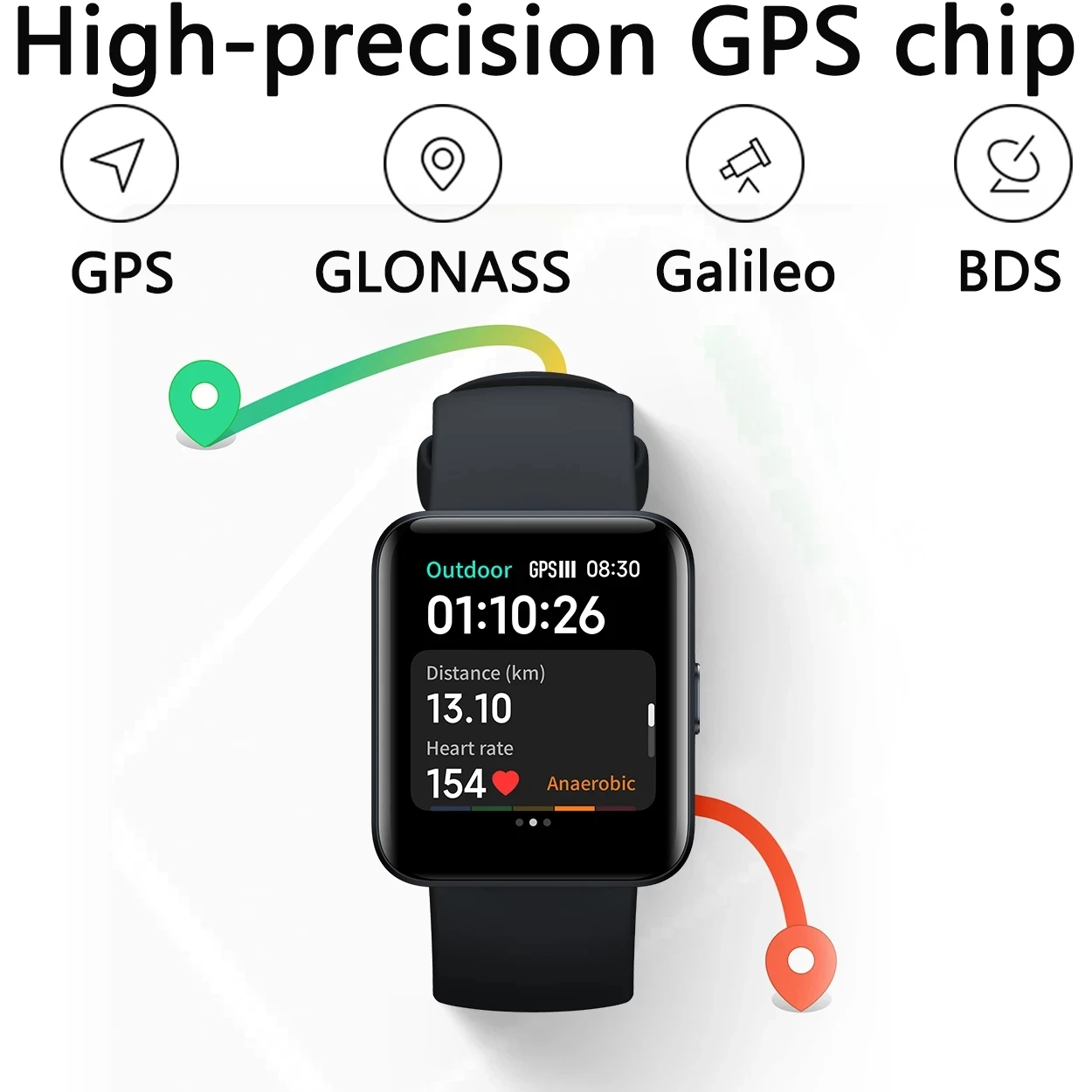 Умные часы Xiaomi mi Redmi Watch 2 lite умные Bluetooth Mi Band 1 55 дюйма HD GPS спортивный браслет с