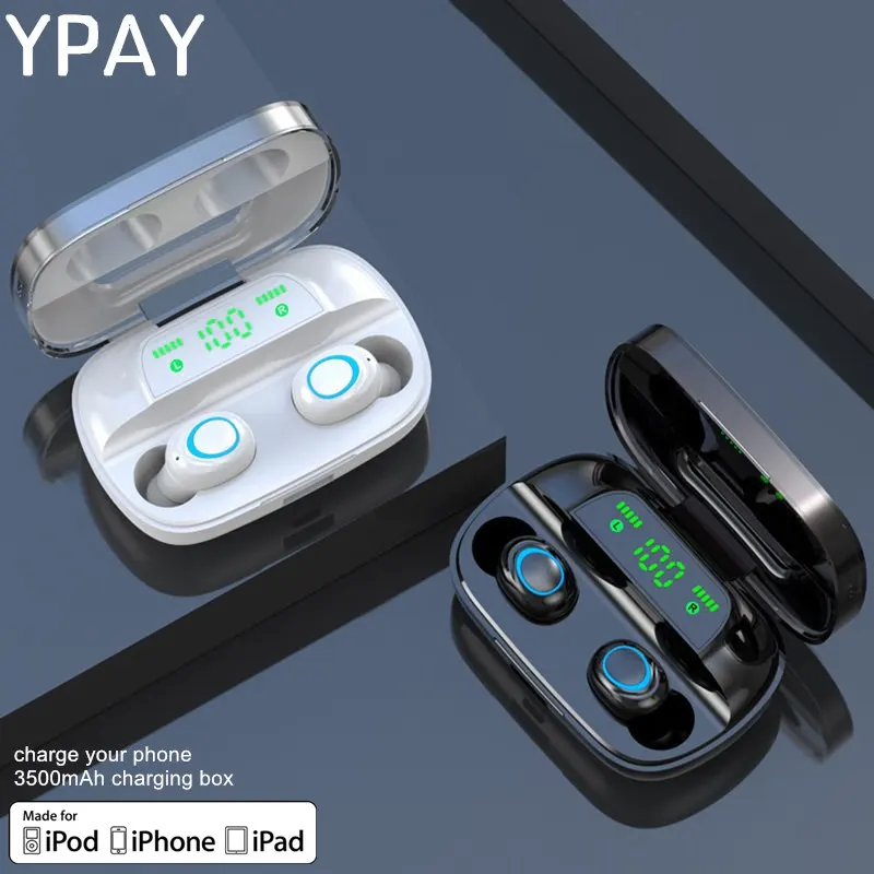 YPAY S11, 3500 мА/ч, внешний аккумулятор, наушники, Bluetooth, беспроводные, спорт, Inear, TWS, игровая гарнитура, шум, наушники с сенсорной кнопкой