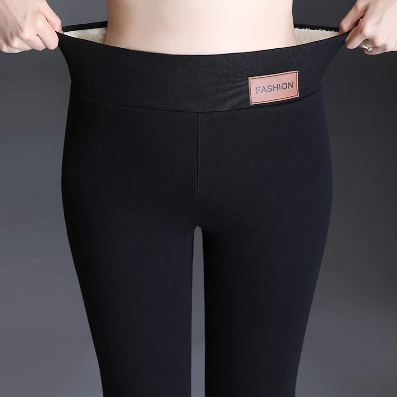 Женские зимние утепленные флисовые теплые брюки с высокой эластичной талией