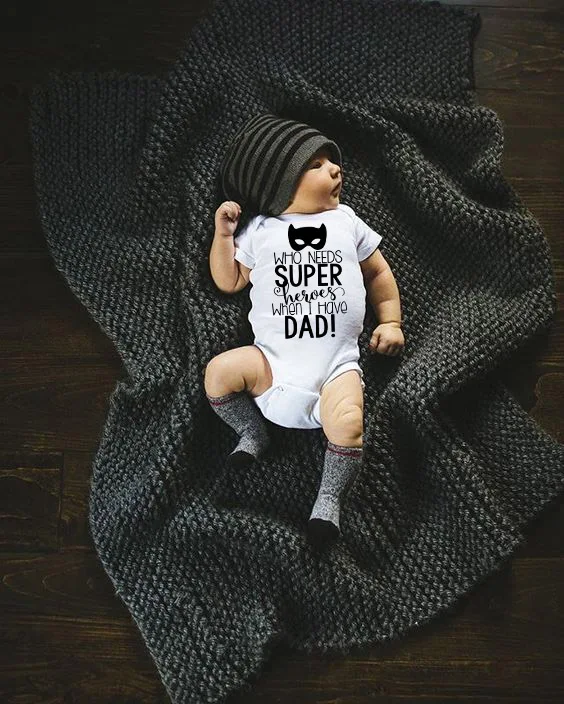 Фото Одежда для новорожденных с супергероями когда у меня есть папа - купить