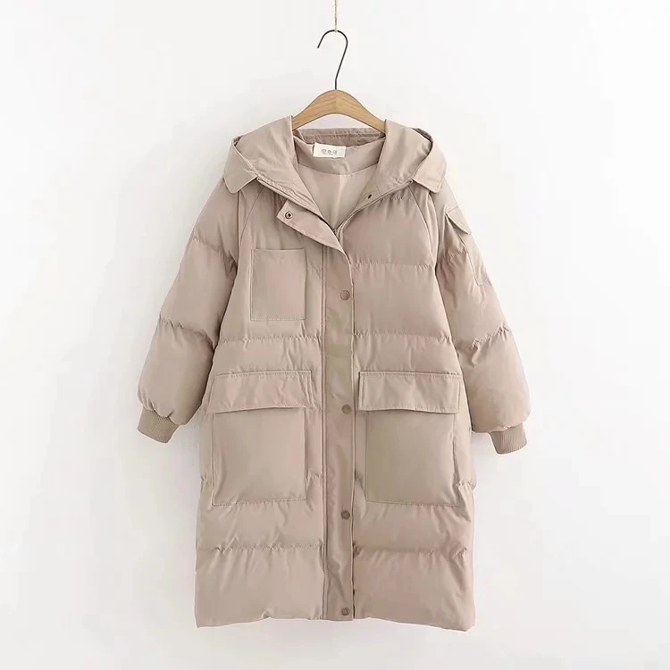 Черные женские зимние длинные парки с хлопковой подкладкой 2019 Модные Женские