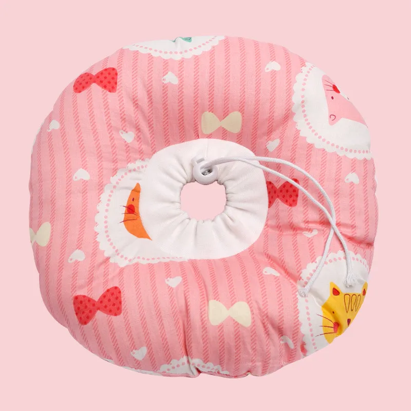 

New Cat E-Collar Recovery Cone Adjustable Cotton Blends Neck Recover Cat Dog Printed Elizabeth Circle Pet Protection Collar
