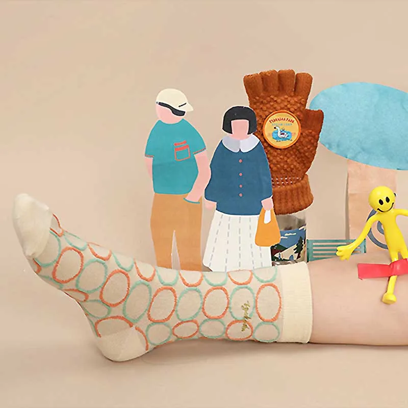 Осенне зимние модные Жаккардовые Носки с рисунком в стиле Харадзюку