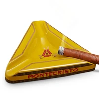 ceramic montecristo cigar ashtray home classic 3 slot desktop cigar ash tray smoking accessories