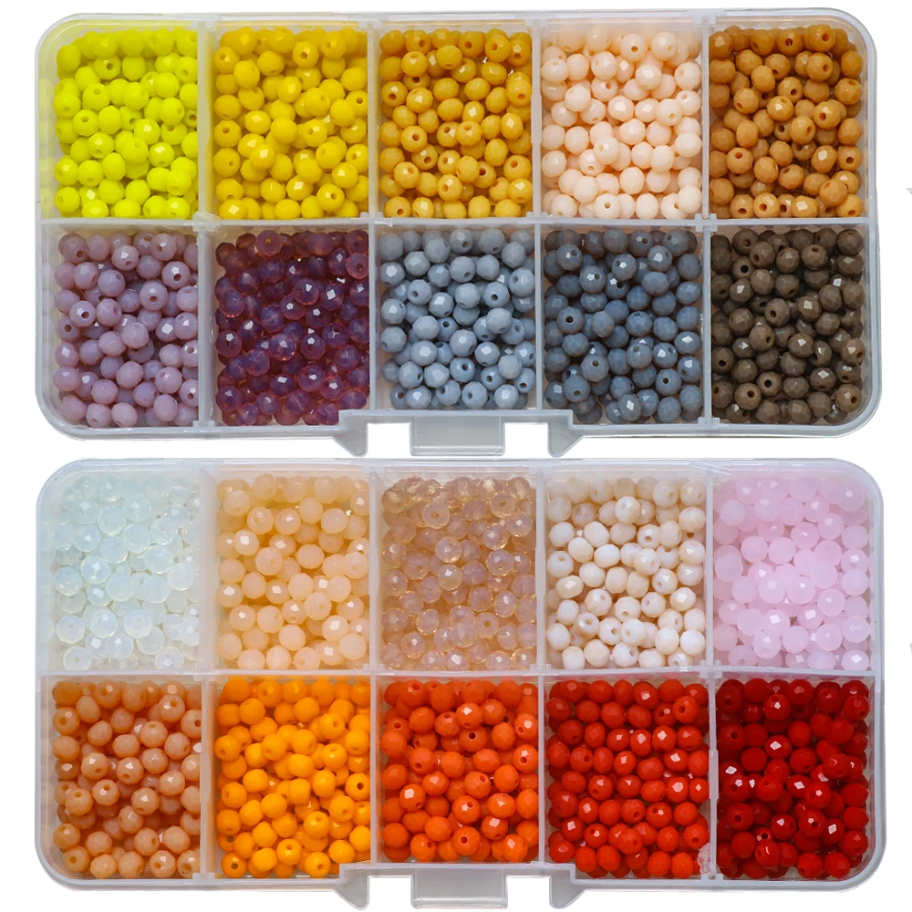 1000pcs/box Miyuki Rondelle Faceted 4mm Crystal Glass Round Beads For DIY Jewelry Making Findings Accessories Wholesale In Bulk