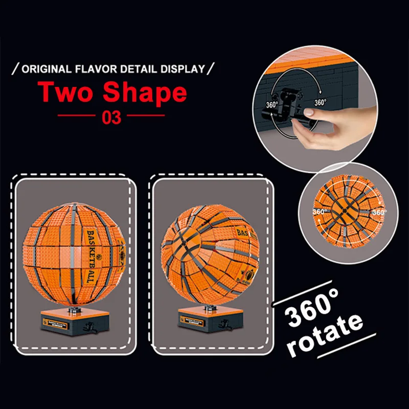 

2221Pcs Creator Expert 1:1 Basketball Model Building Blocks Ideas Sports Ball Collection Bricks Educational Toys Boys Kids Gifts