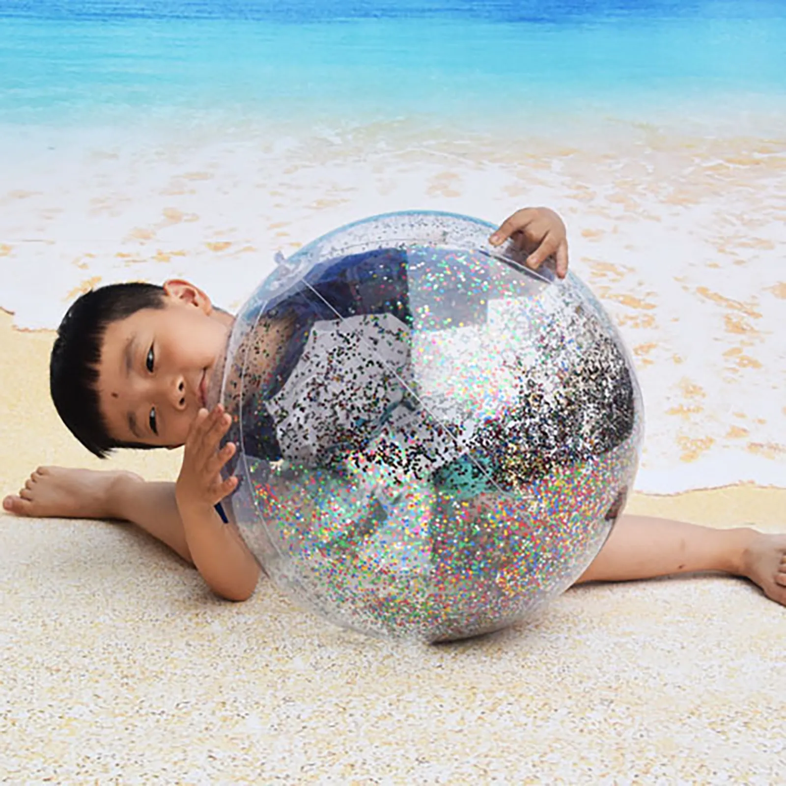 

Sequins Beach Ball Pool Toy Balls Confetti Glitter Inflatable Clear Balls Pool Baby Large Swimming Shower Bath Creative Gift