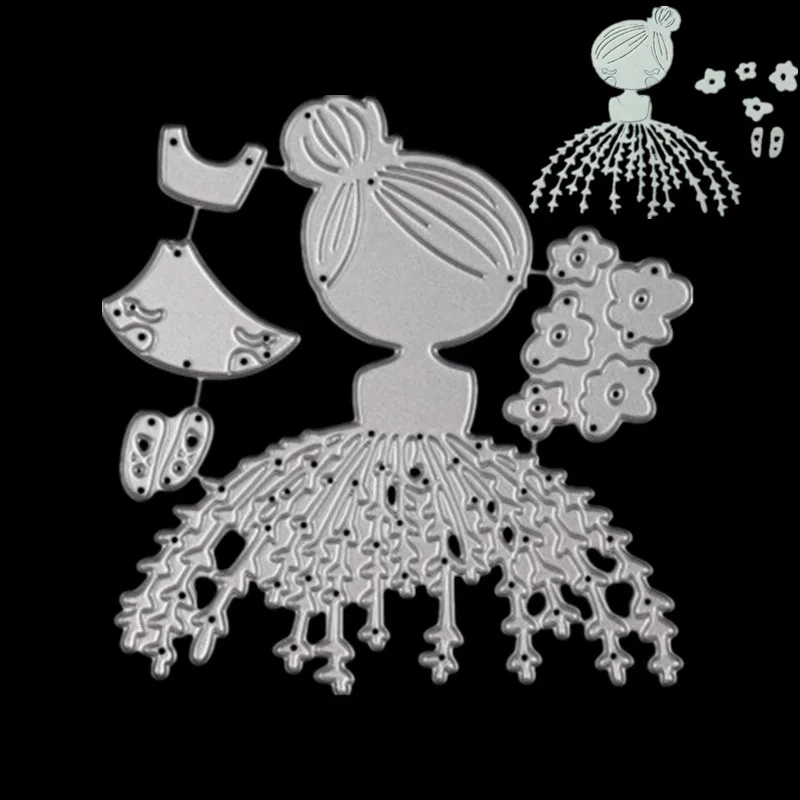 DIY юбка Девушка нож для резки головоломки травления die украшение альбома