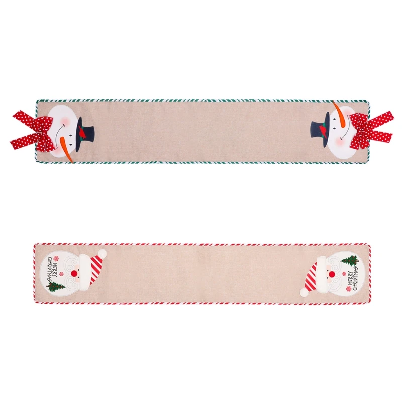 

Christmas Table Runner Holiday Table Runners for Dining Room Santa Snowman Decor