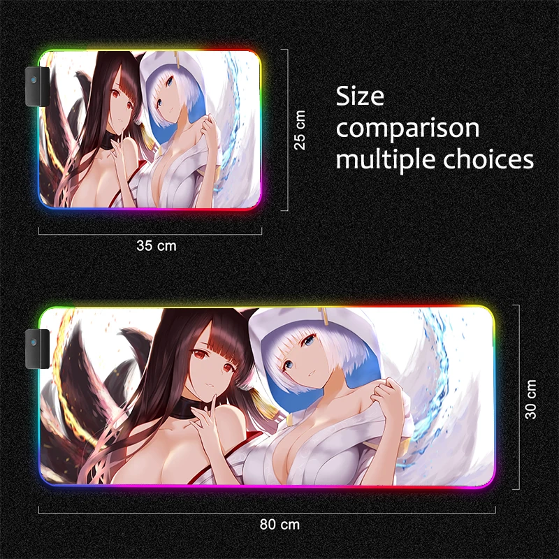 Коврик RGB для мышки с аниме убийца демонов большая грудь девочка Rem Re большой
