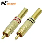 RCA разъем Делюкс супер качество RCA золотая пластина разъем оптовая продажа аудио Мужской Разъем W металлическая пружина 10 шт.лот
