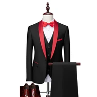 jacketsvestpants mens spring business blazersmale high grade cotton three piece suitmale luxury tuxedo groom dress s 6xl