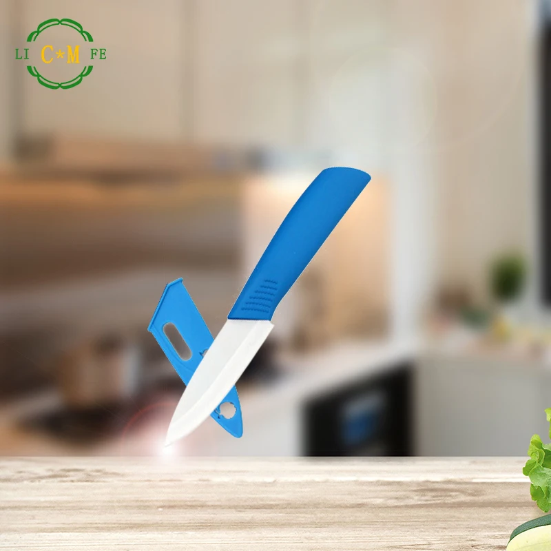 Керамика Ножи одиночный 3 дюймов белый лезвие с цветными ручками кухонные ножи