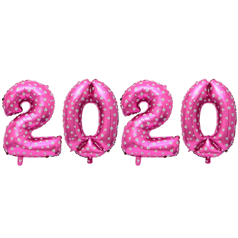 

Hot Sold Foil Balloon Happy New Year Round Number Balloon for Christmas Home Party Air Balls Decoration New Year Decor Supplies