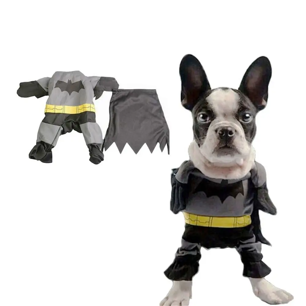 Милый костюм для питомцев кошек собак Бэтмена одежда щенков супергероев