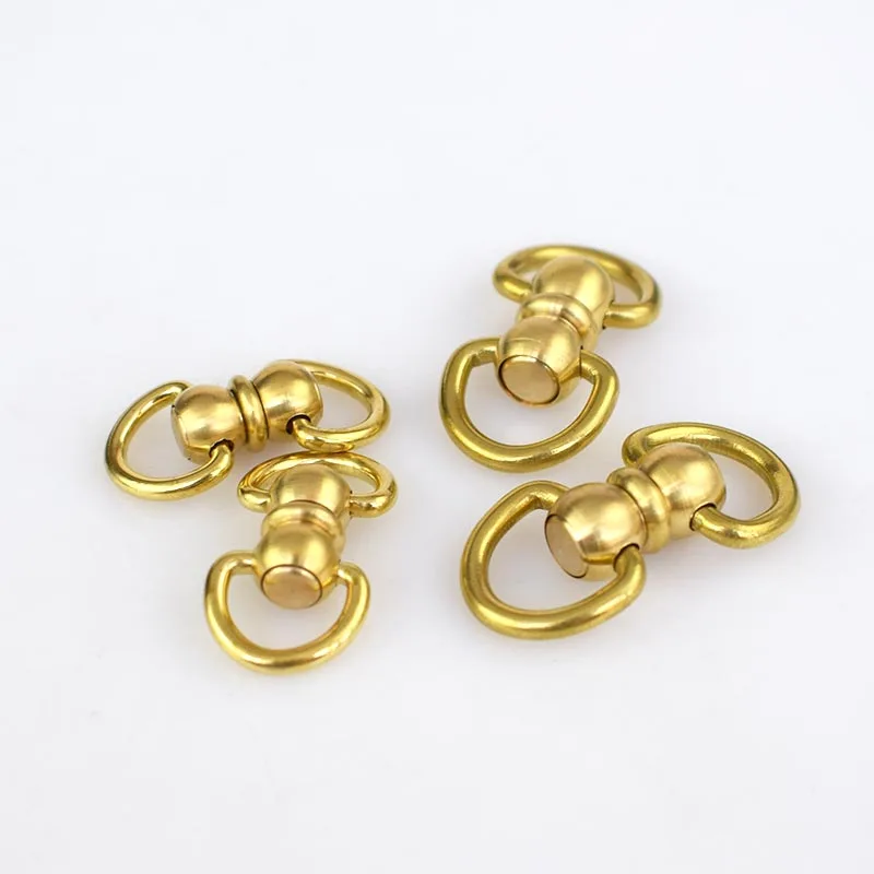1 упаковка Твердый латунный поворотный двойной D Кольцо Цепь кошелек ключ