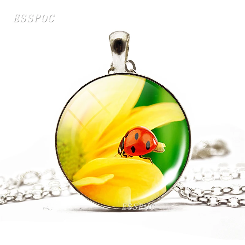 Ladybug Pendant Flowers Necklace Jewelry Gift For Christmas Birthday Wedding Graduation | Украшения и аксессуары