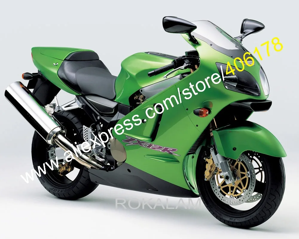 

Green Black Fairings For Kawasaki Ninja ZX-12R ZX 12R 2000 2001 ZX12R 00 01 ZX-12R ABS Fairing (Injection Molding)
