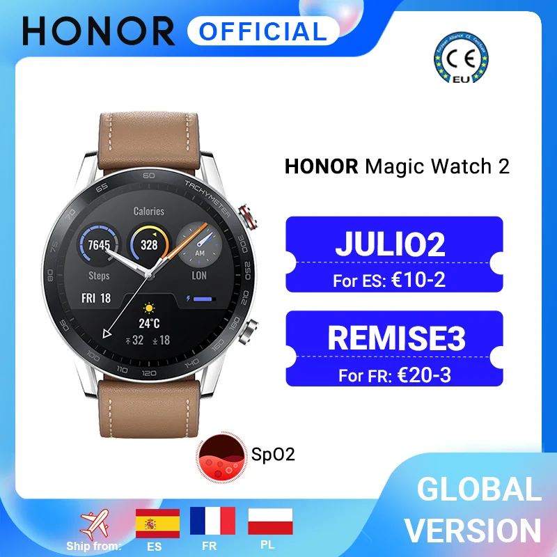 Глобальная версия Honor Magic Watch 2 Смарт часы Bluetooth5.1 с кислородом крови