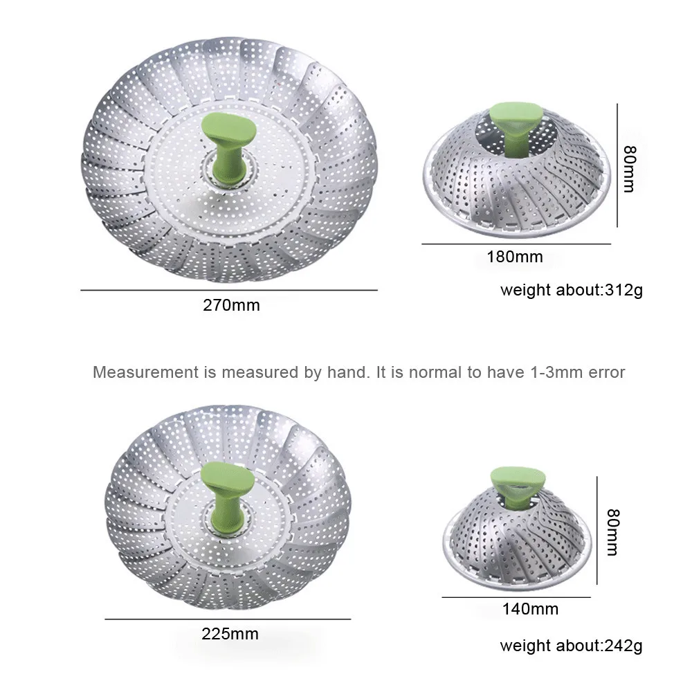 Отпариватель для овощей из нержавеющей стали Sowoll складная Паровая корзина блюд