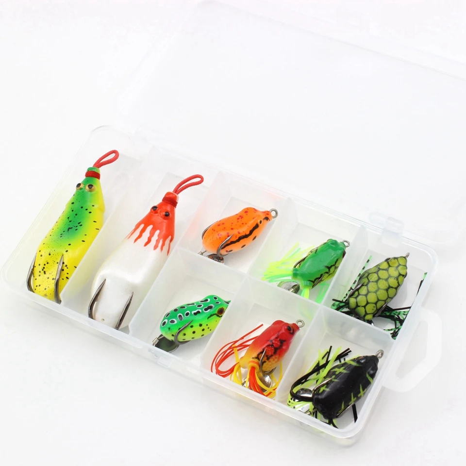 8 шт цветов топвотер Лягушка Полые мягкие рыболовные приманки для рыбалки в