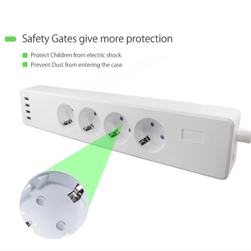 WiFi Smart Power Strip Socket Voice Control Switch Outlet with 4 AC Outlets USB Port Alexa Google Surge Protector | Обустройство дома