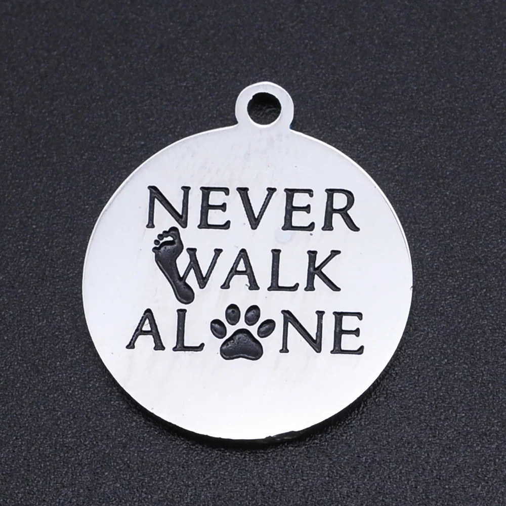

10 шт./лот Подвеска из настоящей нержавеющей стали с надписью Faith NEVER Walk Alone, Подвески для изготовления ювелирных изделий, аксессуары оптом