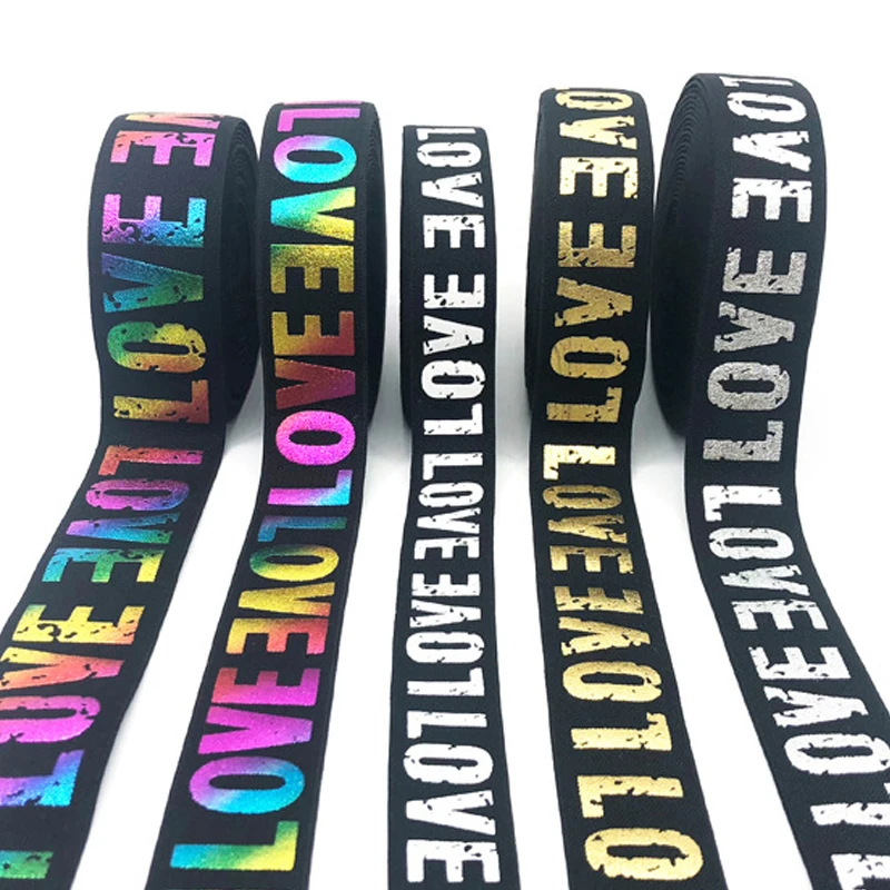 25 мм 40 шарики с фольгой LOVE принтом на плоской подошве Эластичная лента аксессуары